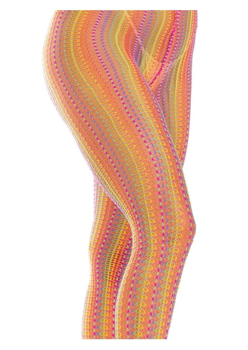 Rainbow Crochet Net Tights