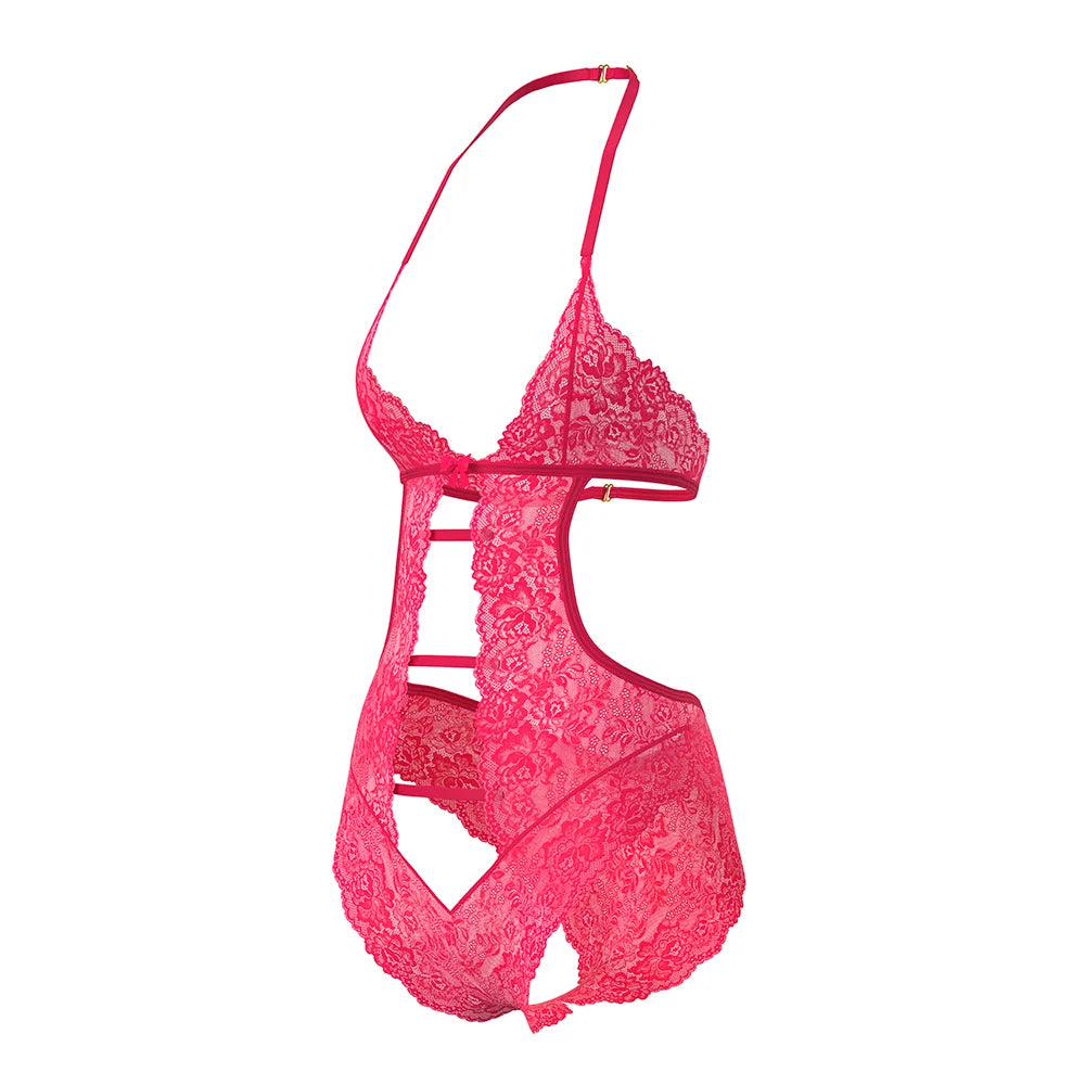 Get It Girl Halter Teddy with Snap Crotch