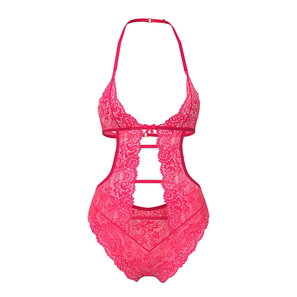 Get It Girl Halter Teddy with Snap Crotch