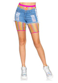 Ombré Rainbow Woven Net Biker Shorts - OS